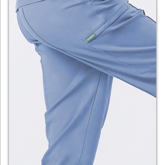 💝 Mediclo Denim Blue Scrub set Sal XXS Top Sicily XS Petite Bottom - Picture 6 of 6